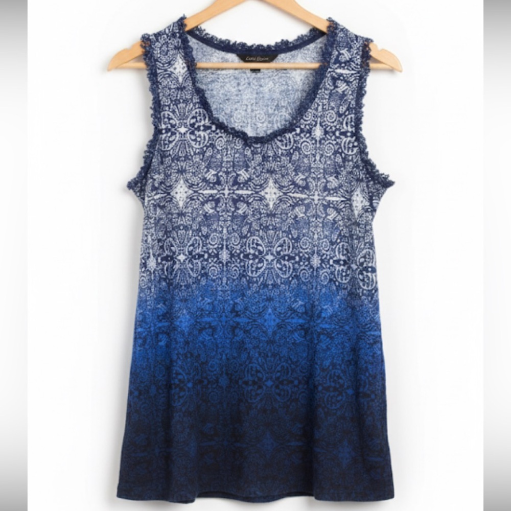 Axcess Blue Ombre Patterned Tank Top